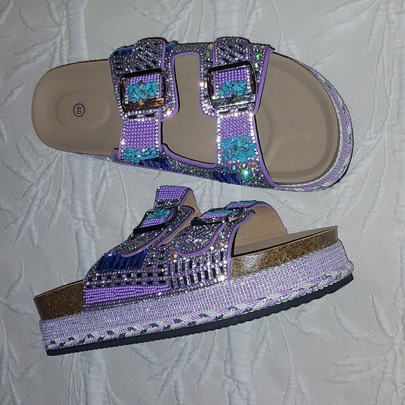 Sequined Sandals NWOT - Picture 2 of 10
